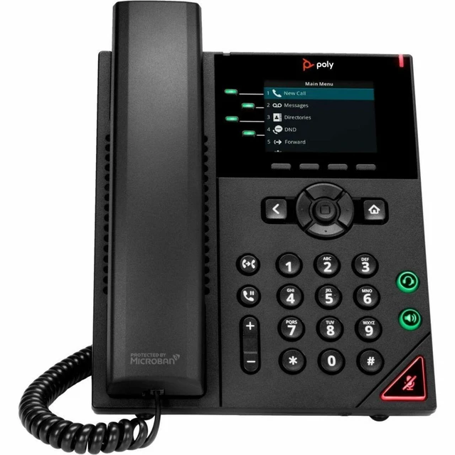 HP Poly VVX 250 4-Line IP Phone and PoE-Enabled